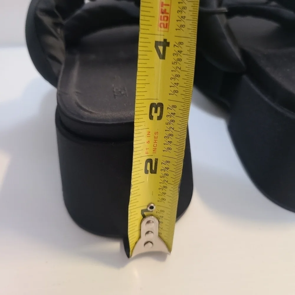 ZARA PADDED STRAP FLATFORM SANDALS BLACK SIZE 8 | 1344/110 - Picture 12 of 14